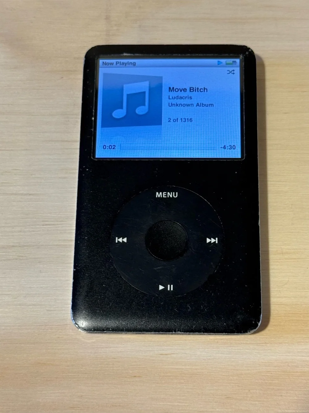 iPod Model:A1136 6thGen 80GB Blk BAD HARD DRIVE/Battery 30m-1Hr For-Parts/Repair